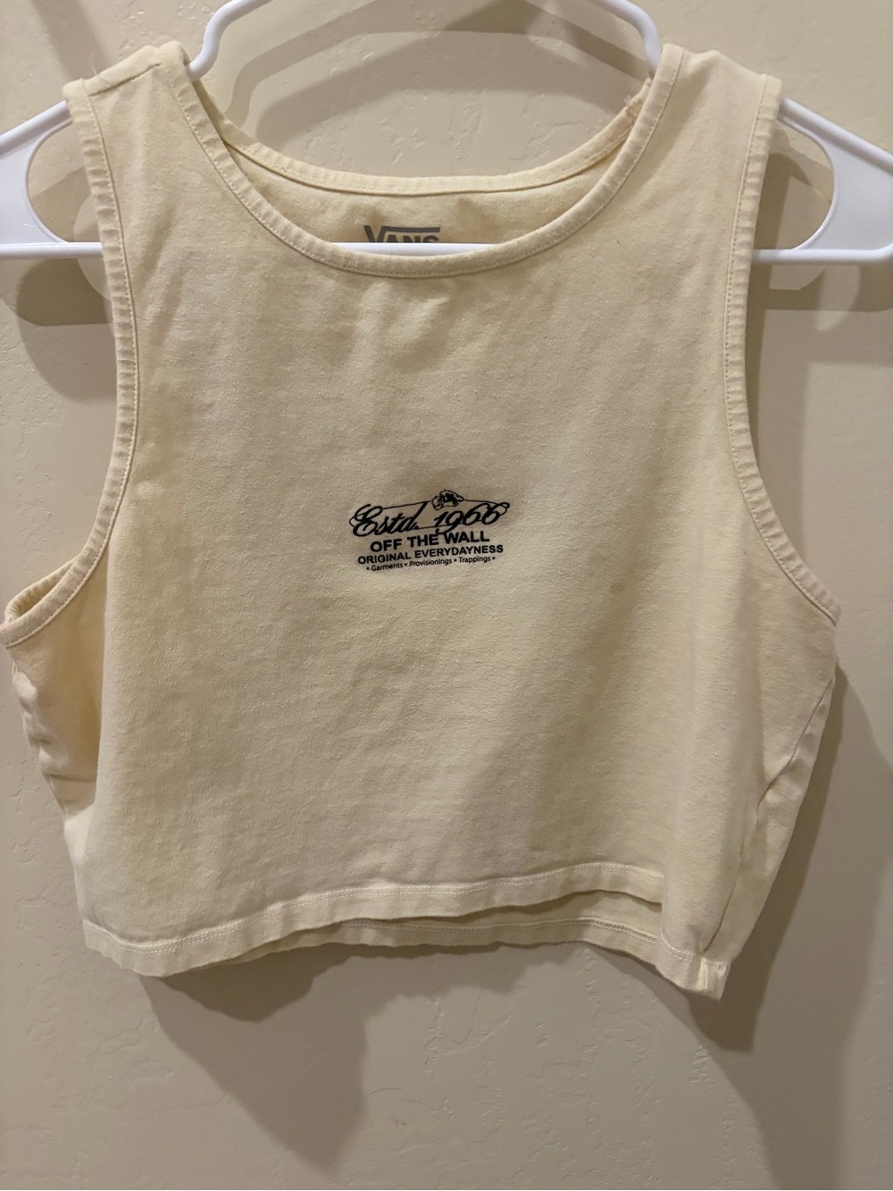Vans Cream Tank Top - Off The Wall Graphic
